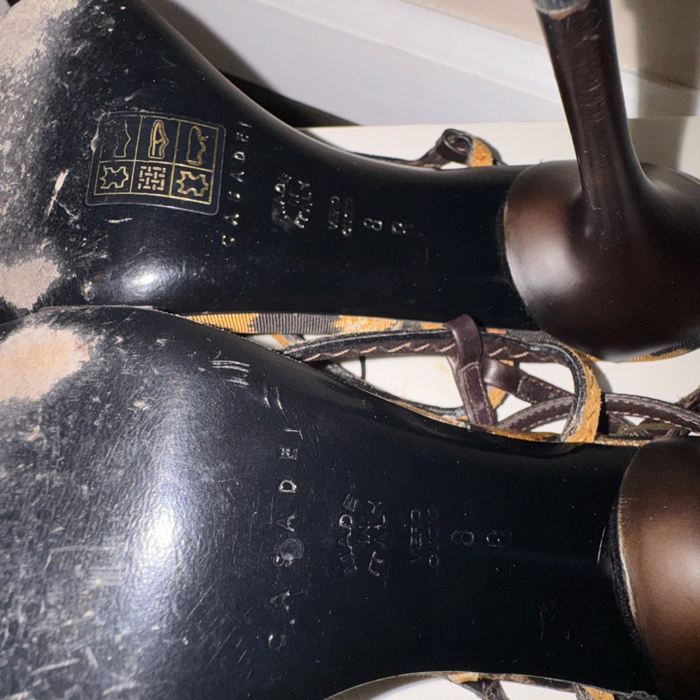 Casadei Leopard Print Sandals - Tan and Black - Picture 5 of 5